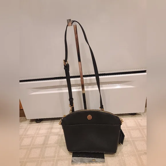 Anne Klein Black Pebbled Crossbody Purse - Picture 1 of 8